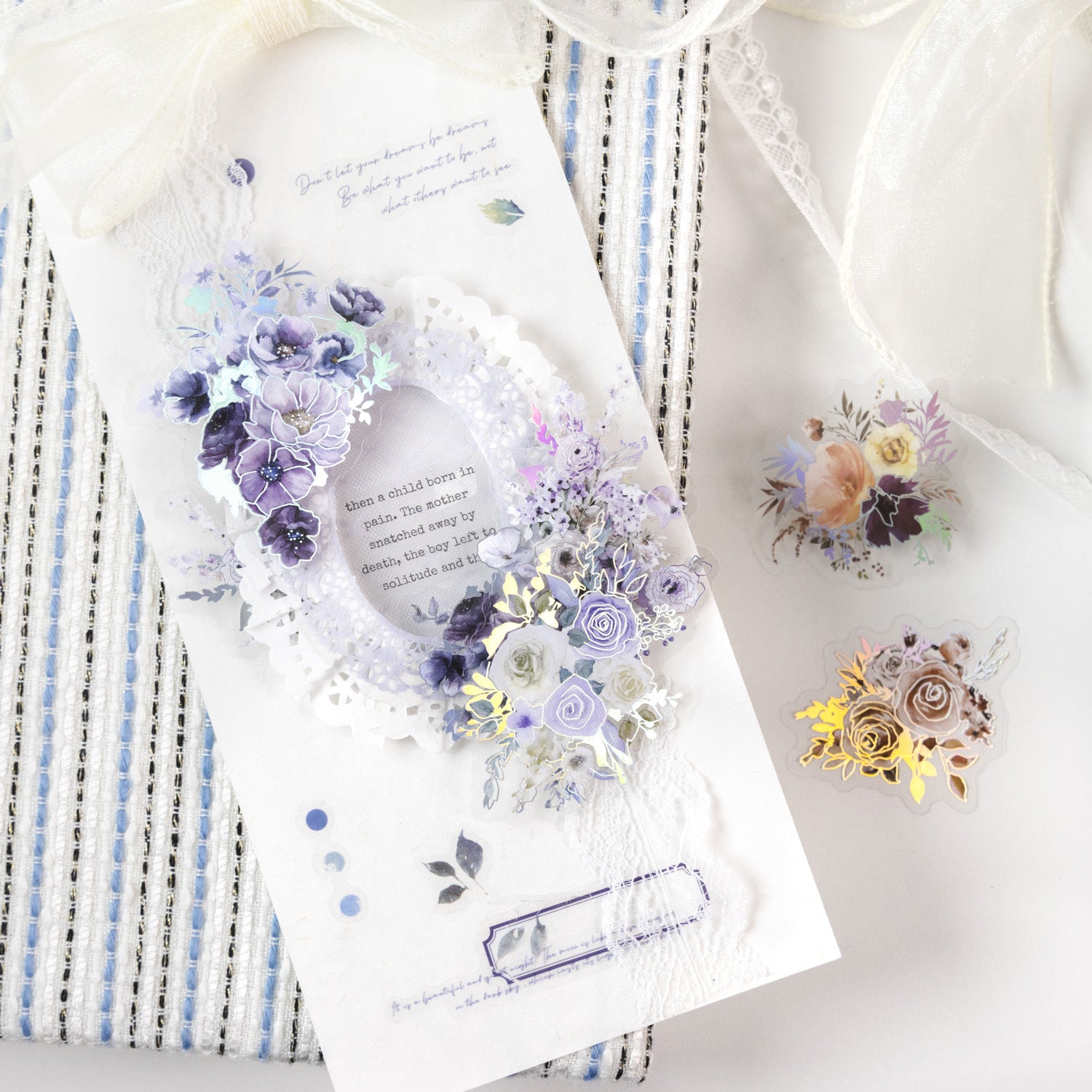 30 Pcs PET Lace Stickers LSLH