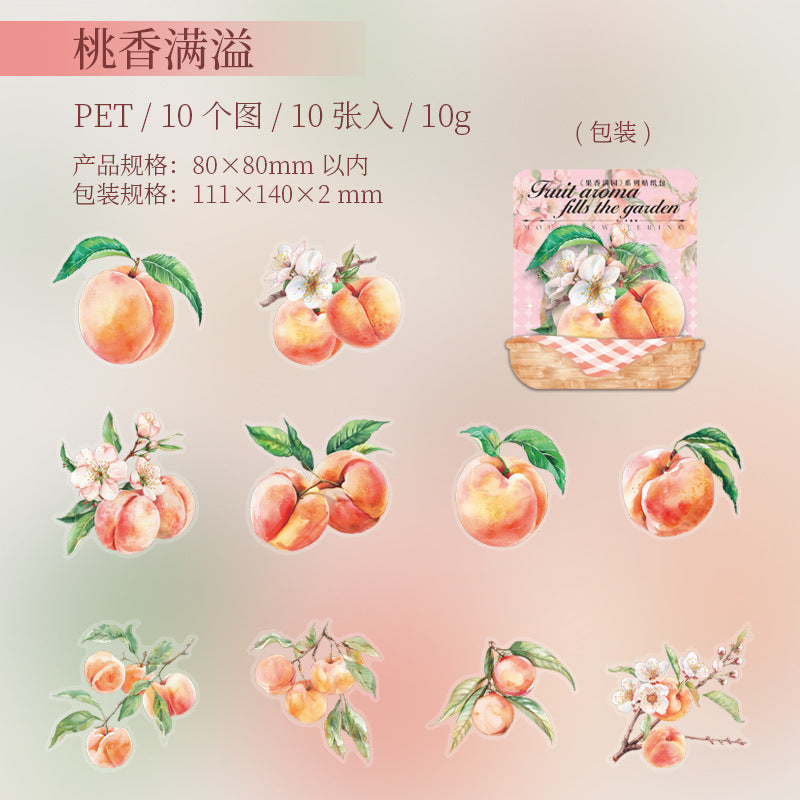 10 Pcs PET Fruit Stickers GXMY