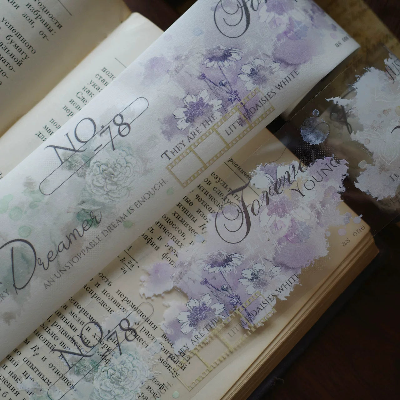 Floral Decorative Tape Rolls- Pastel Film Base