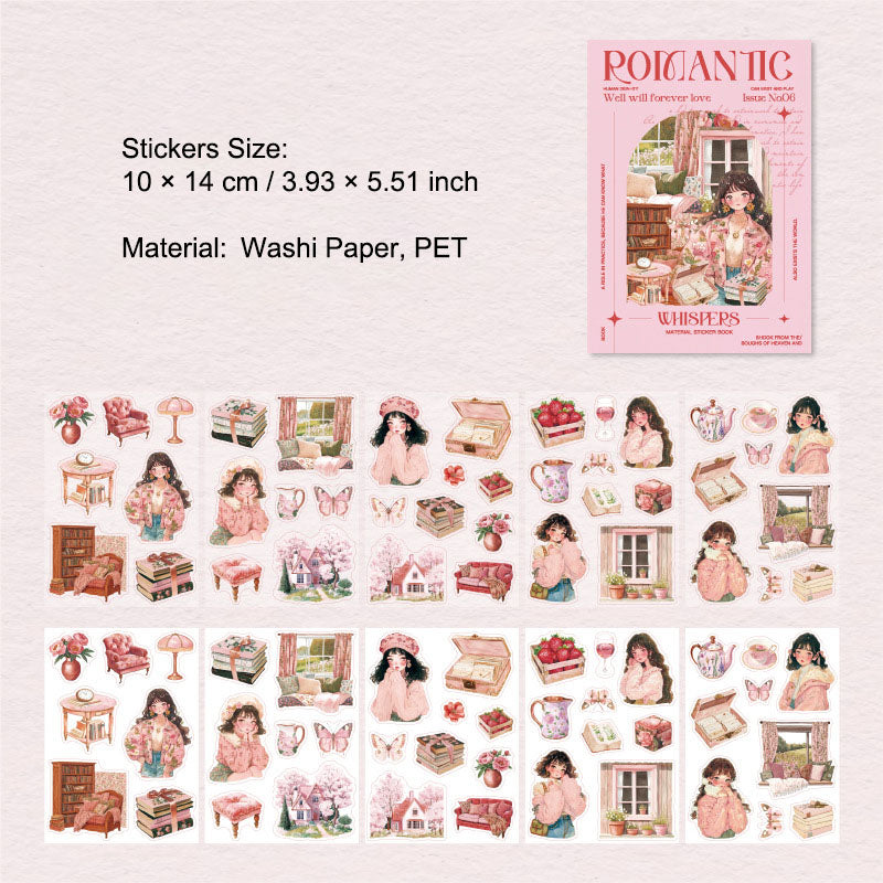 10 Sheets Couple Love Theme Stickers Book LMXY