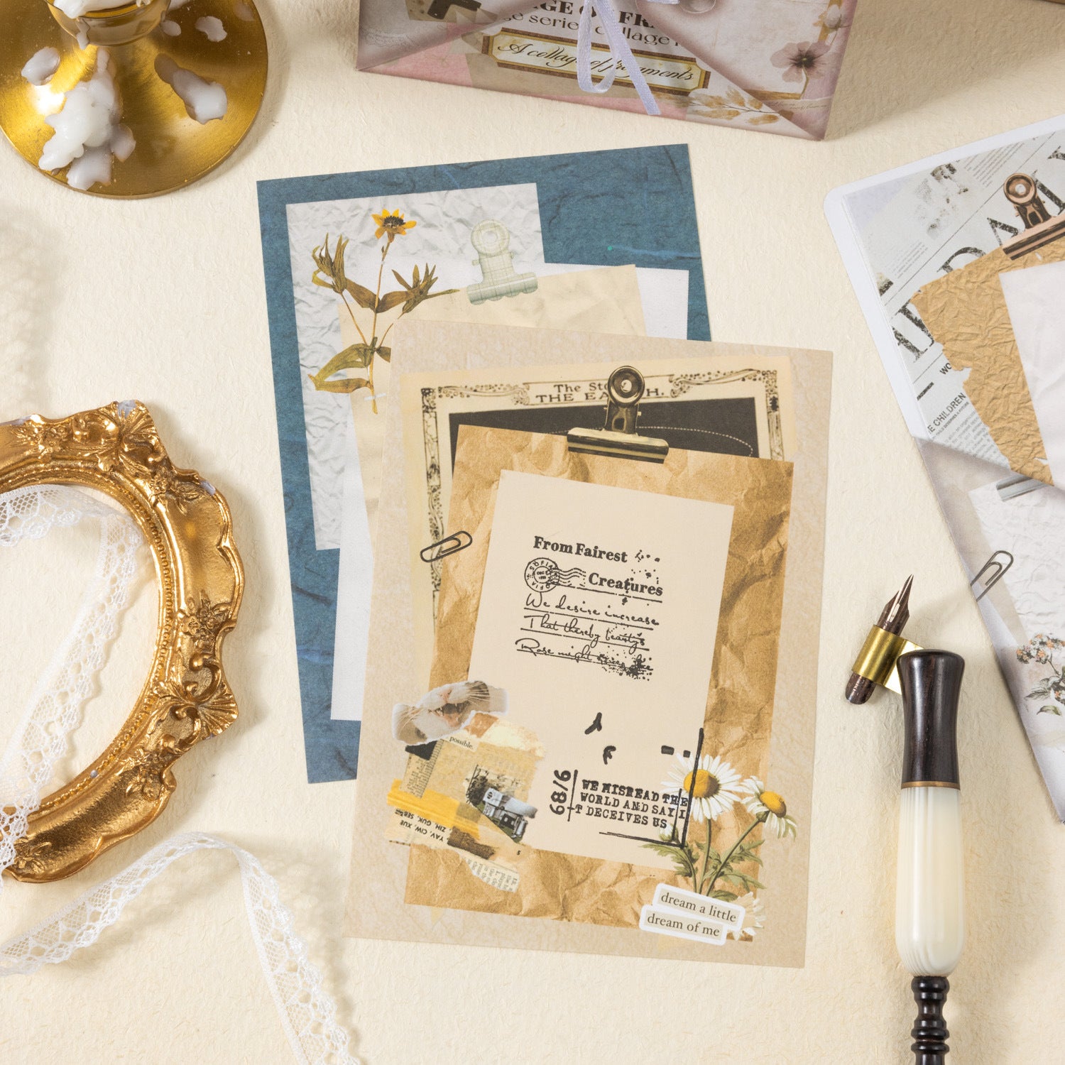10 Pcs Vintage Scrapbook Paper SYPT