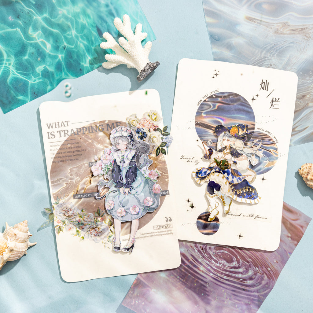 10 Pcs Water Wave Themd PET Stickers YQLX