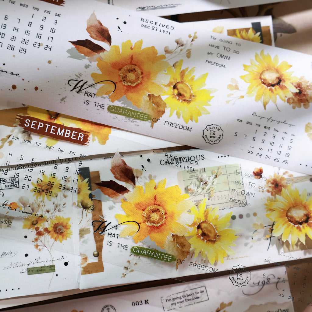 Floral Decorative Tape Rolls- Sunflower Sunshine