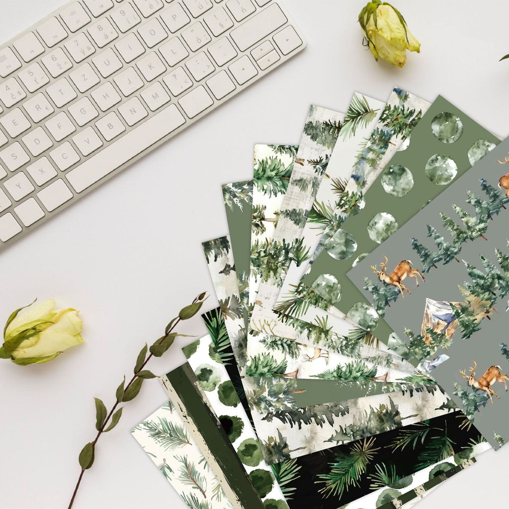 12 inch Tree Forest Scrapbook Paper Pad PAJ001