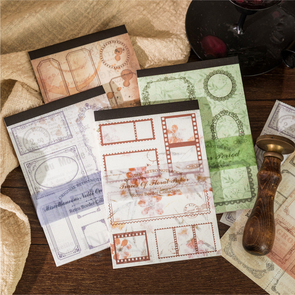 30 Pcs Vintage Notepad Paper FGBKJ