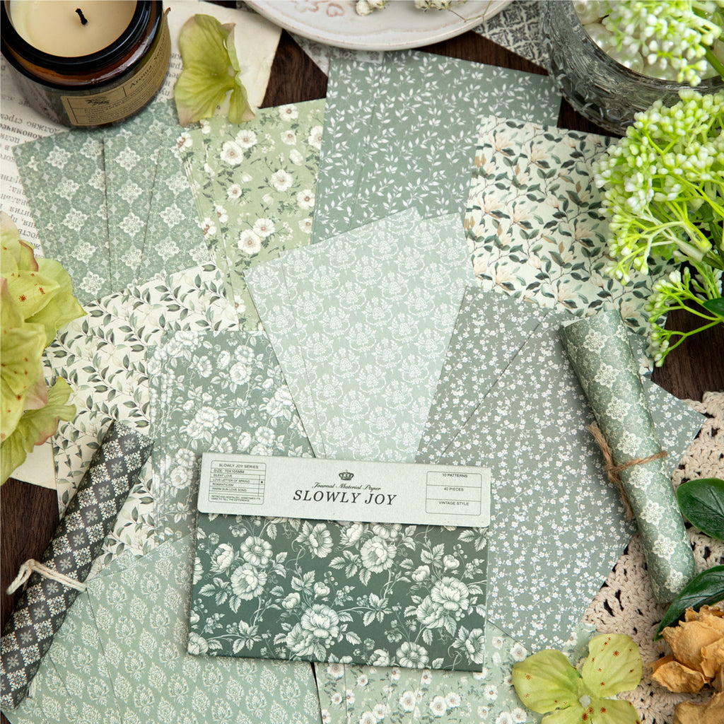 40 Sheets Vintage Floral Scrapbook Paper MMDHX