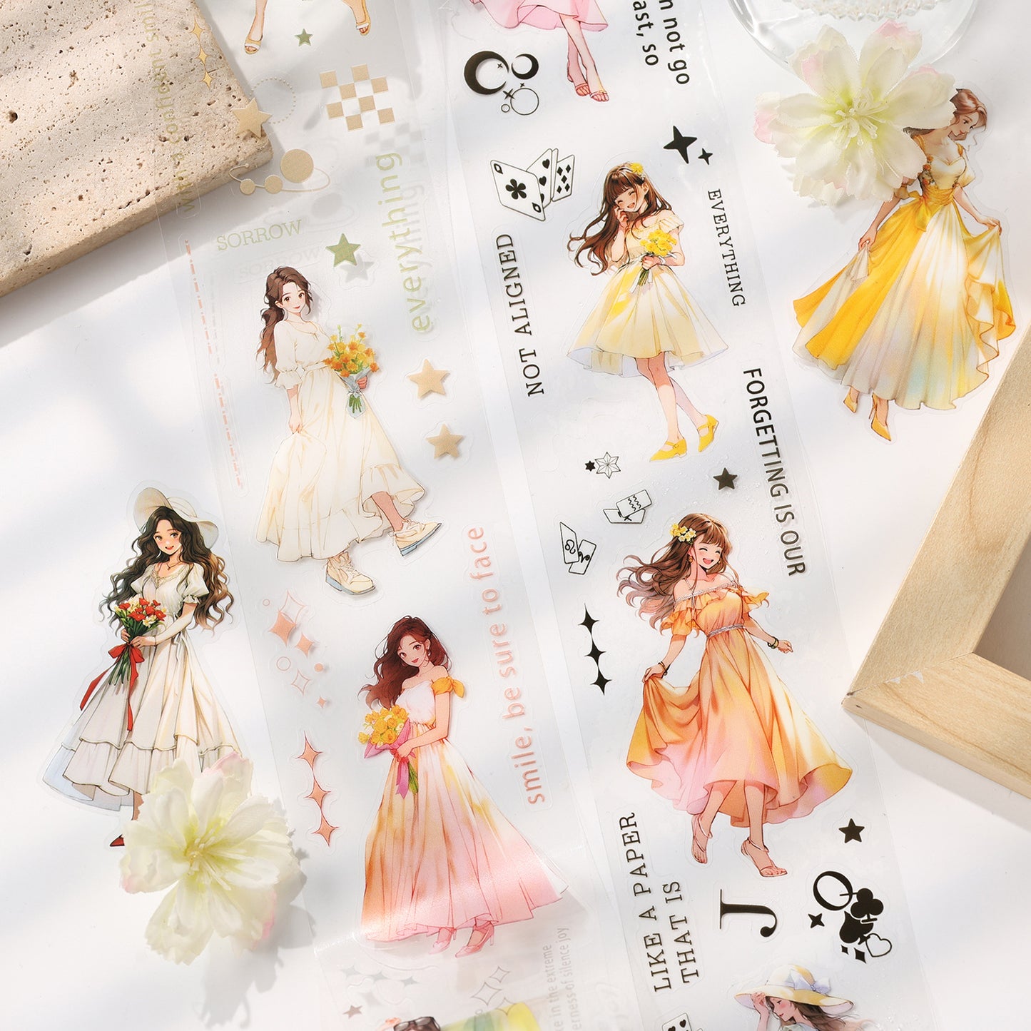 4 Rolls Cute Girl PET Tapes Set ZNLT