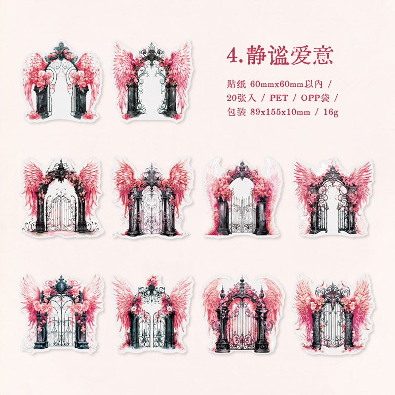 20 Pcs Windows and Angela PET Stickers TSLY