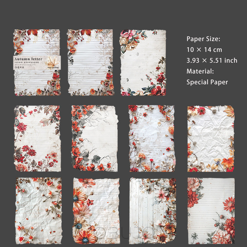 30 Pcs Autumn Themed Scrapbook Paper QRLX