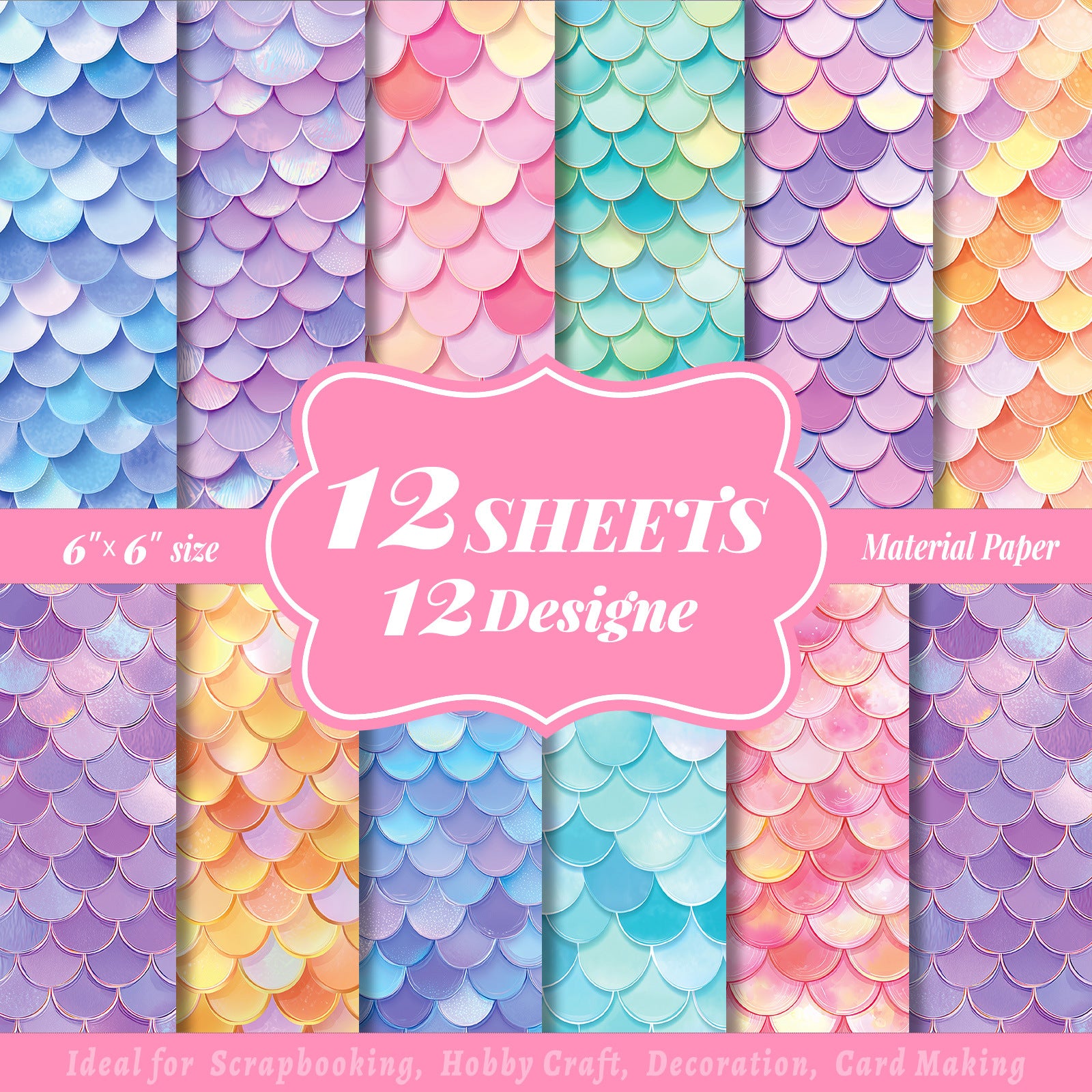 6 inch Fish-scale Scrapbook Paper Pad PA834
