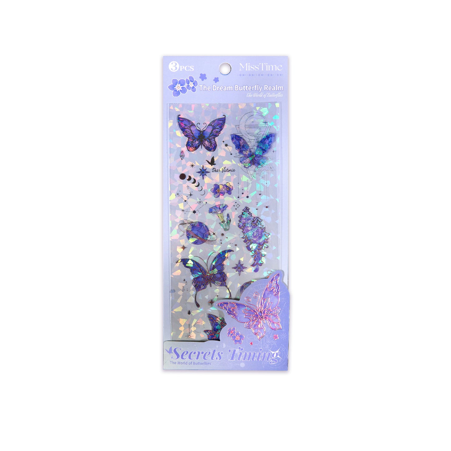 3 Sheets Glitter Butterfly Stickers JJMD