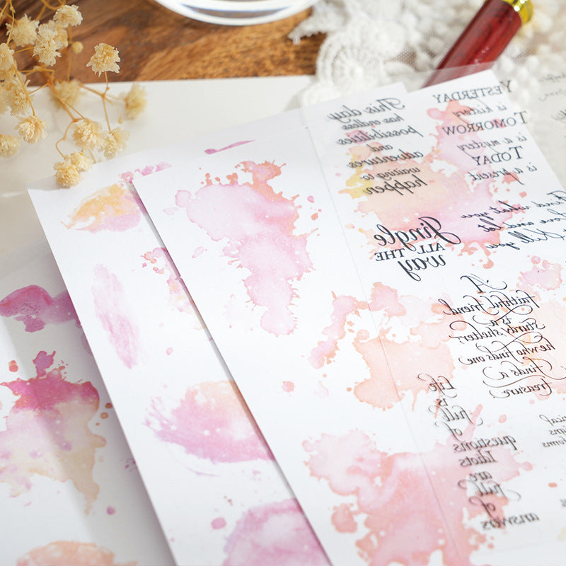 10 Sheets Watercolor PET and Washi Stickers SCLM