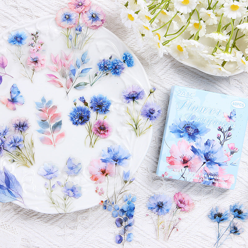 60 Pcs Flower and Butterfly Stickers SJHY