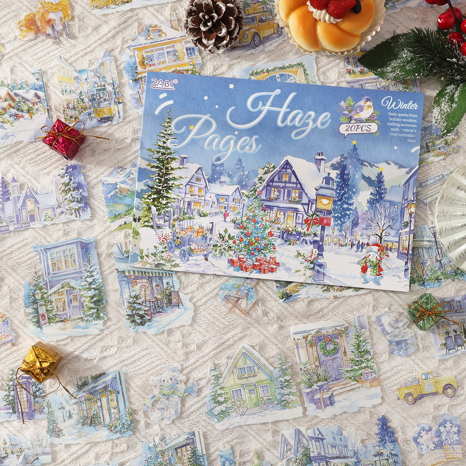 20 Sheets Seasonal Landscape PET Stickers Book SSFJ