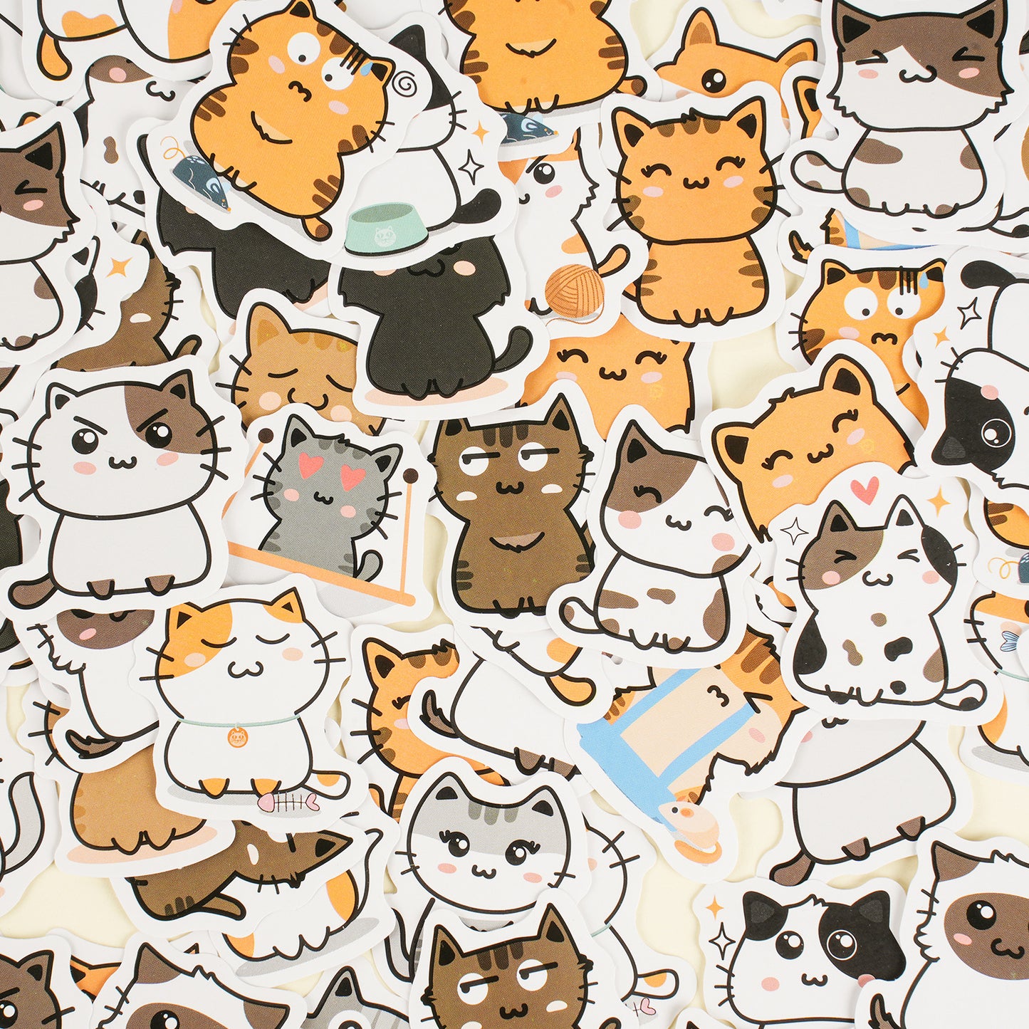 46 Pcs Cute Cat Stickers MMTX