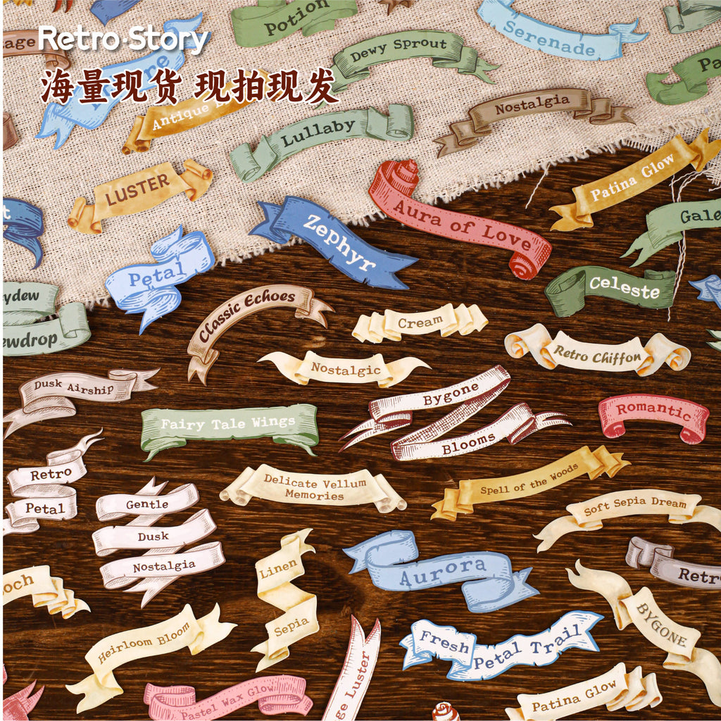 1 Roll Vintage Words Cardstock Stickers XXXL