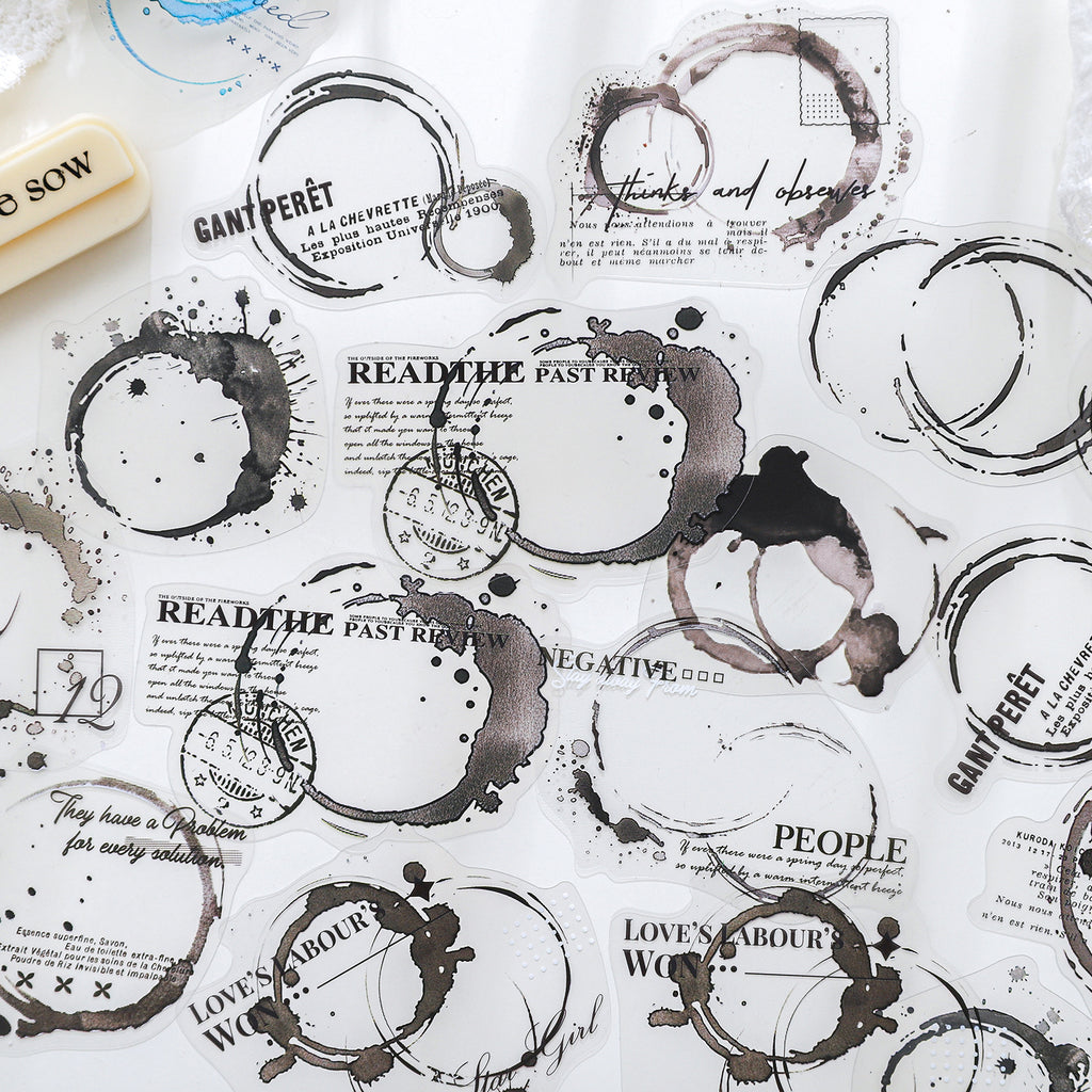 30 Pcs Beverage Stains PET Stickers SZSJ