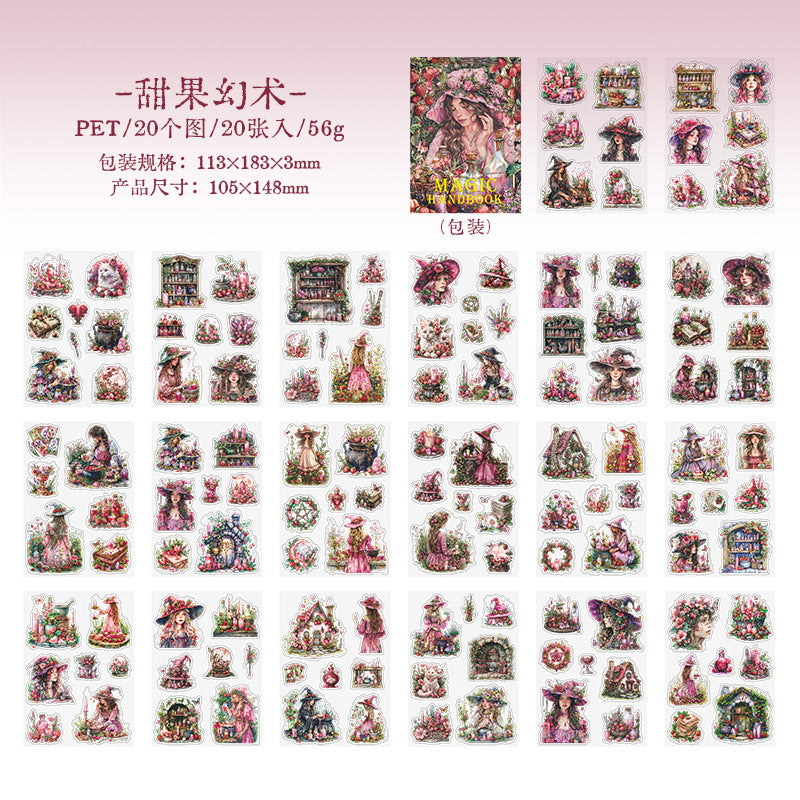 20 Sheets Magic Theme PET Stickers Book MHSC