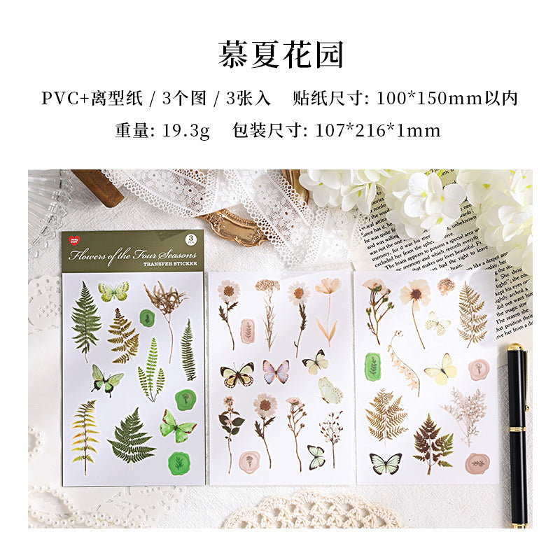 3 Pcs Plant Transfer Stickers SJFH