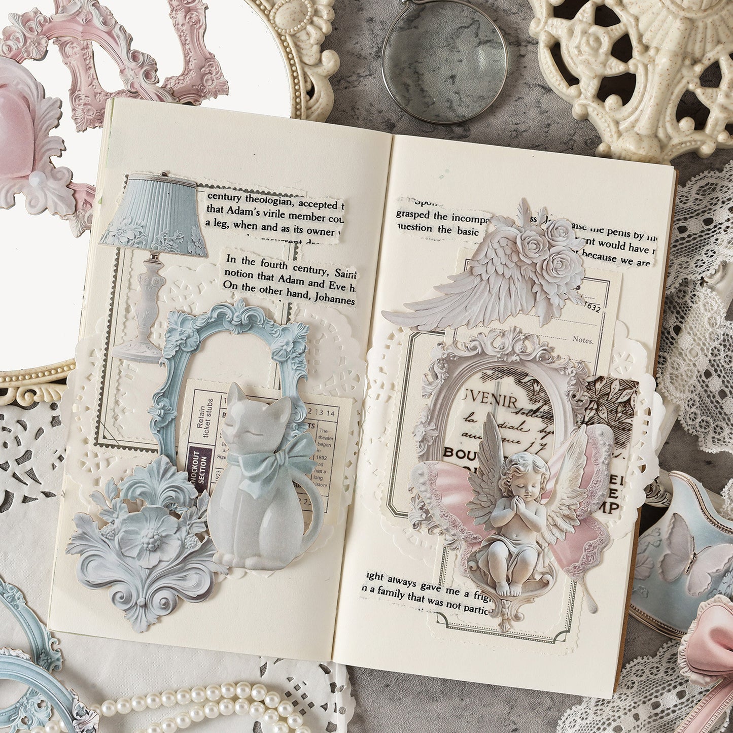 10 Pcs Aesthetic European Journal Stickers YZOF