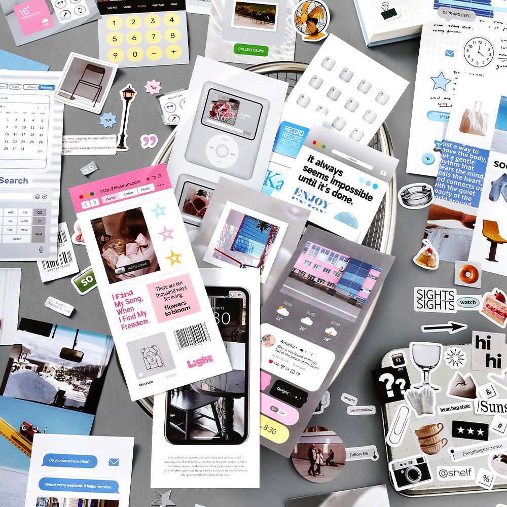 20 Sheets Aesthetic Journal Stickers Book RCFX