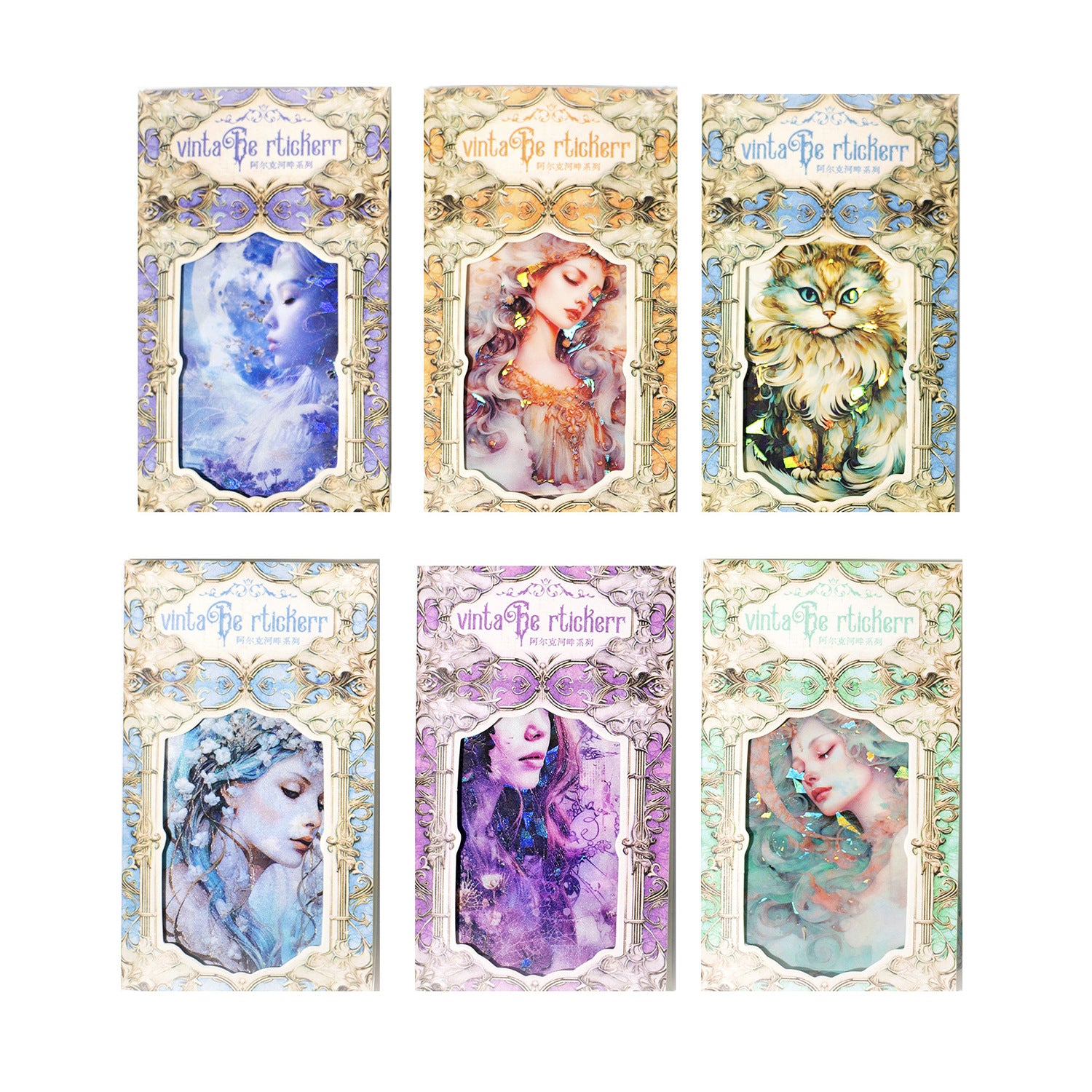 12 Pcs Cardstock and PET Stickers AKRHB