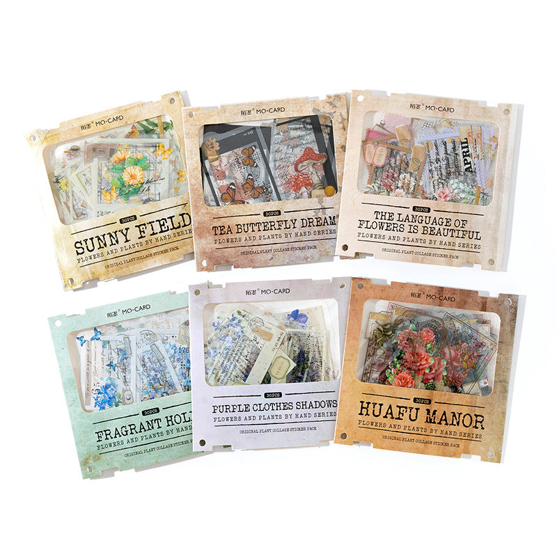 30 Pcs Flower Quote PET Stickers HYZWSZ