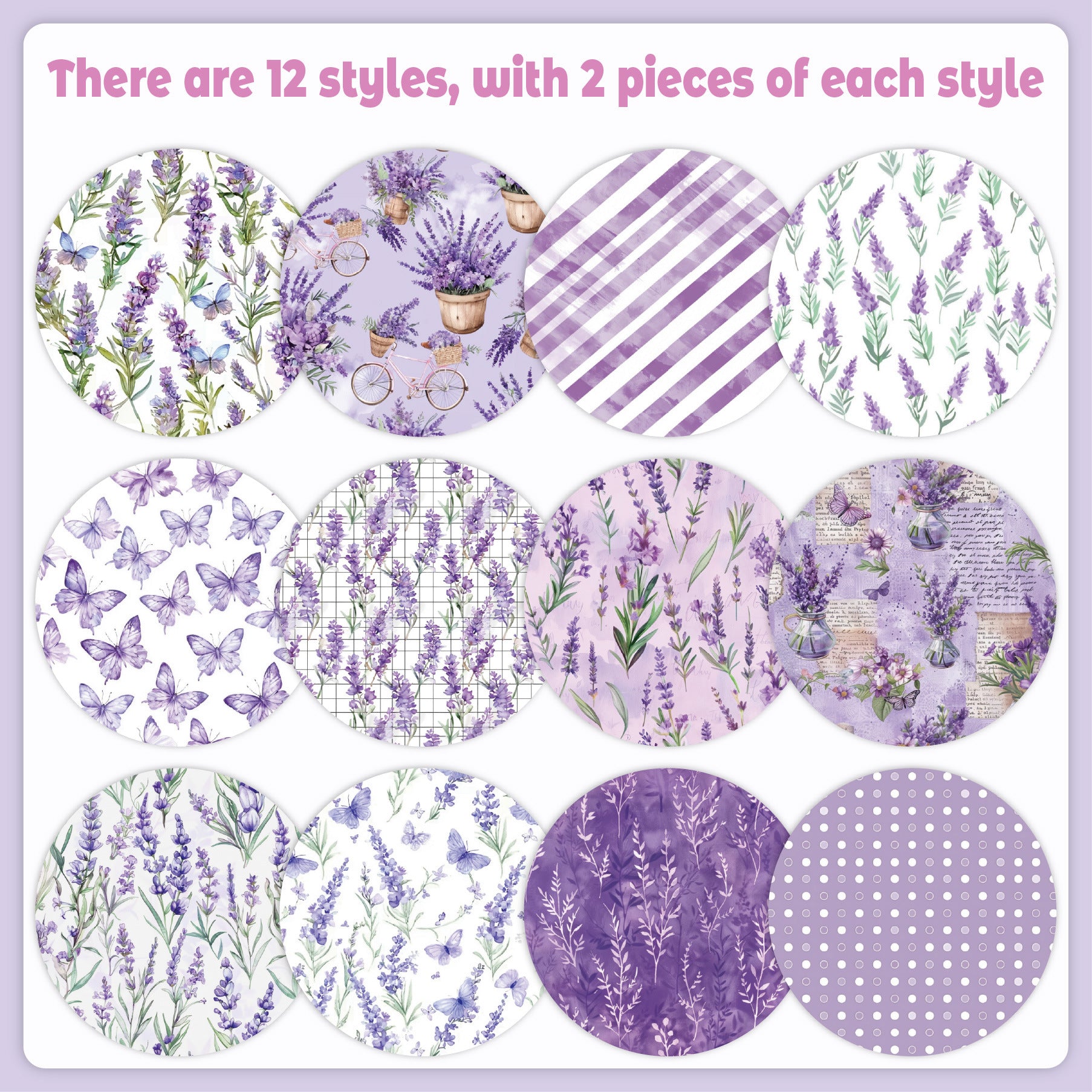 12 inch Lavender Scrapbook Paper Pad PAJ004