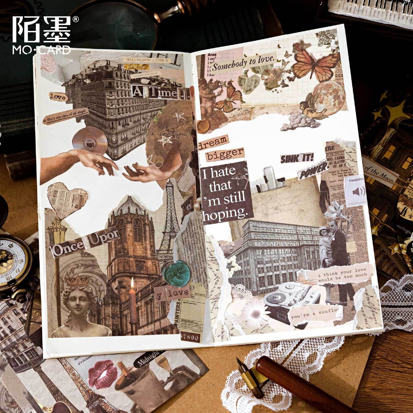 30 Sheets Vintage Collage Journal Paper PTGF