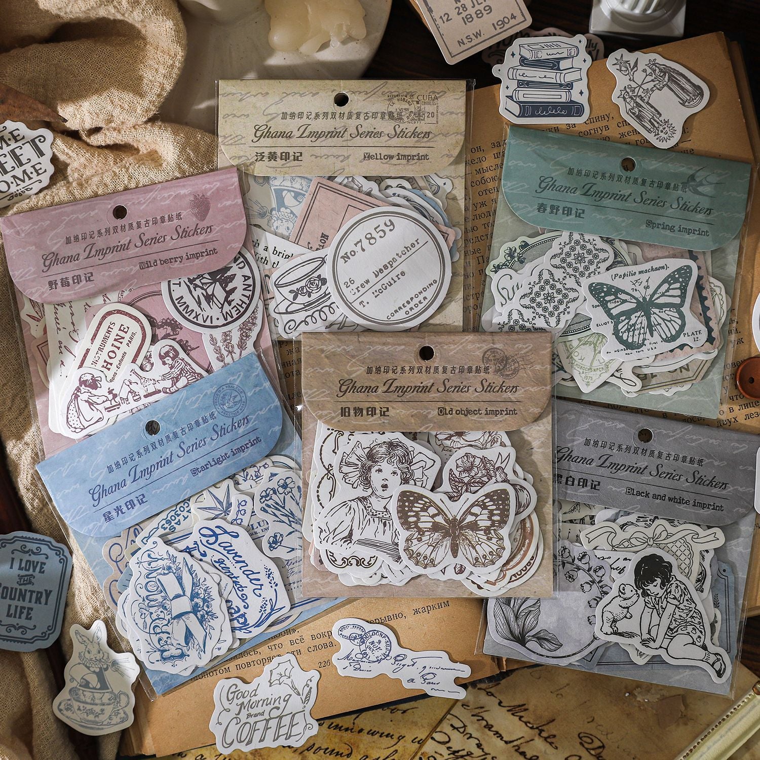 25 Pc Vintage Journal Stickers JNYJ