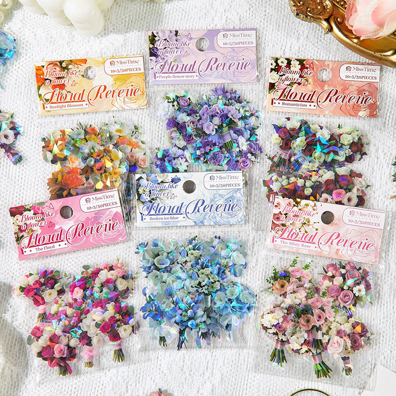 30 Pcs Bouquet PET Stickers HJSM