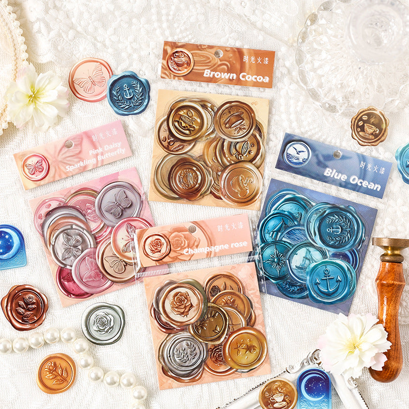 25 Pcs Wax Seal PET Stickers SGHQ