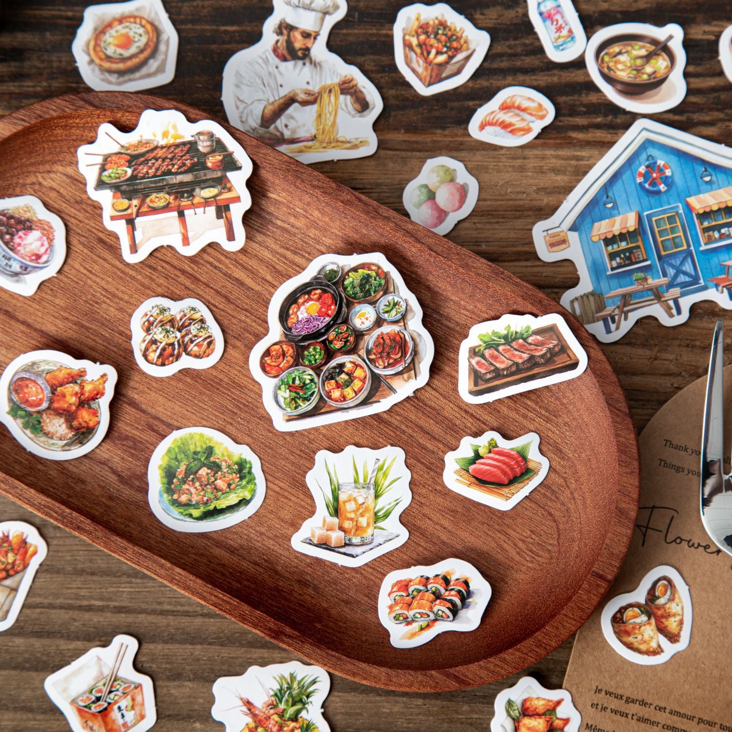 40 Pcs Global Food Stickers HQSGSP