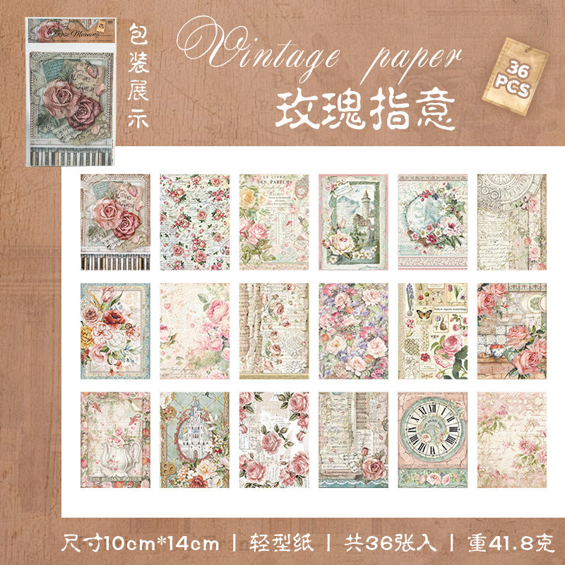 36 Pcs Vintage Scrapbook Paper DXZY