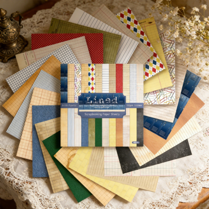 6 inch Vintage Lined Scrapbook Paper Pad SKP610