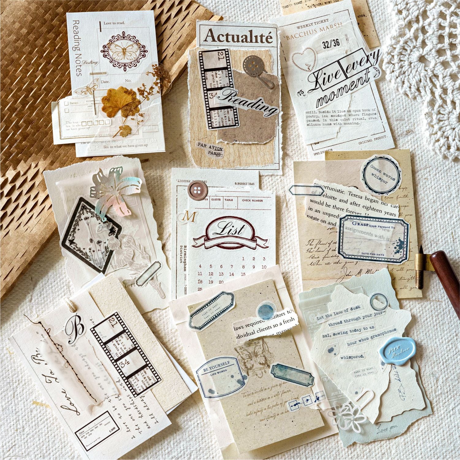 1 Roll Vintage Notepad Washi Stickers Tape SSBK
