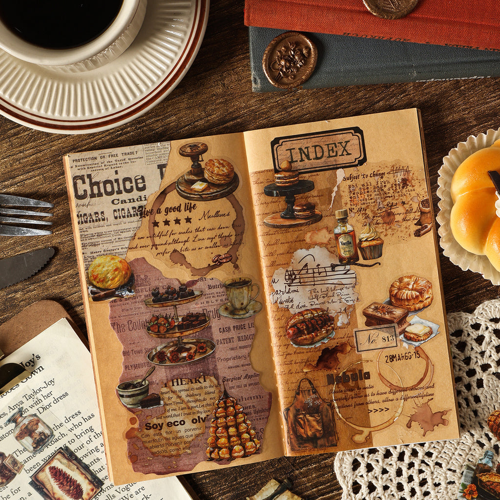 4 Sheets Vintage Junk Journal Stickers GZJW