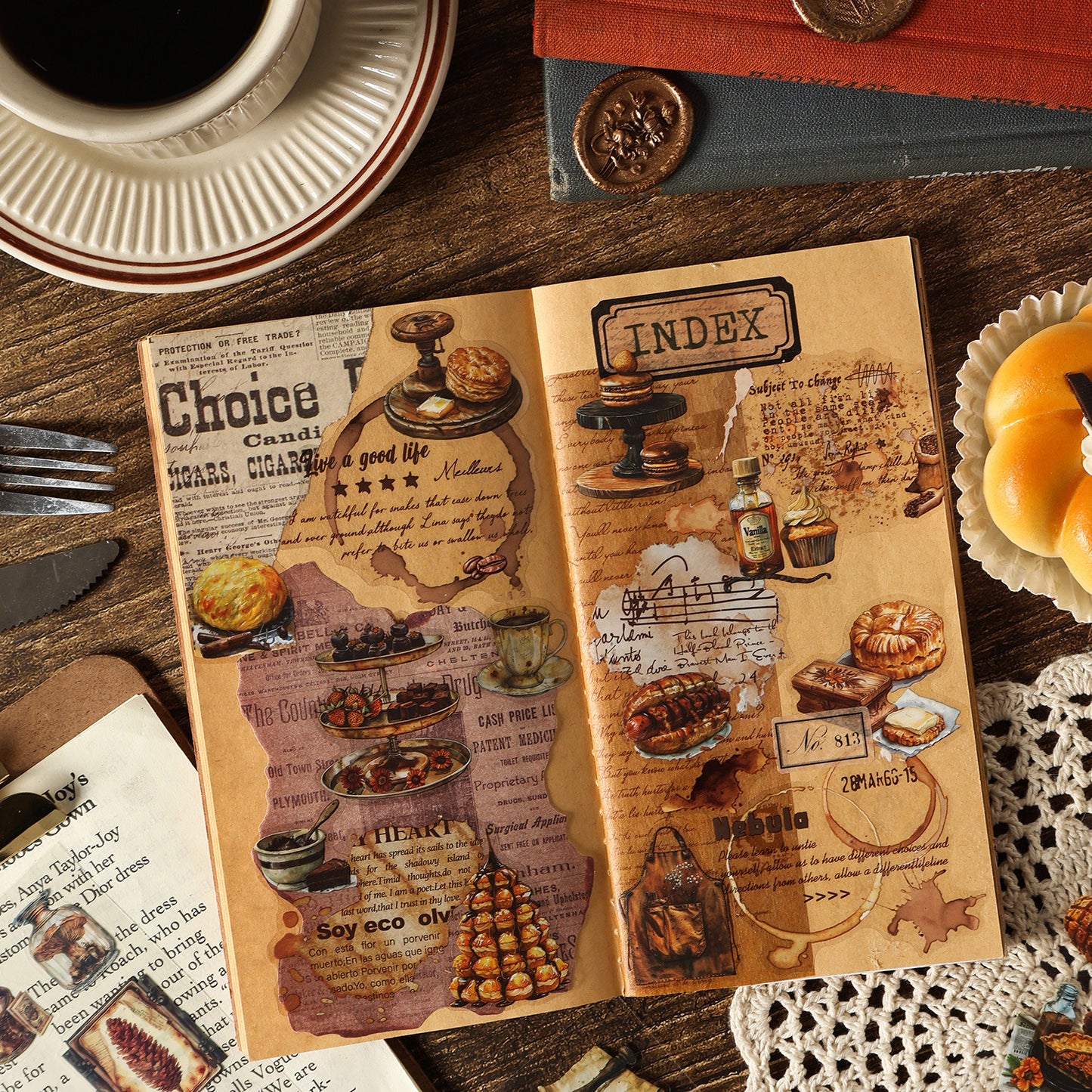 4 Sheets Vintage Junk Journal Stickers GZJW