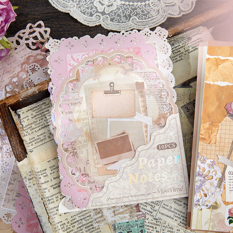 10 Pcs Vintage Lace Edged Scrapbook Paper XRYY