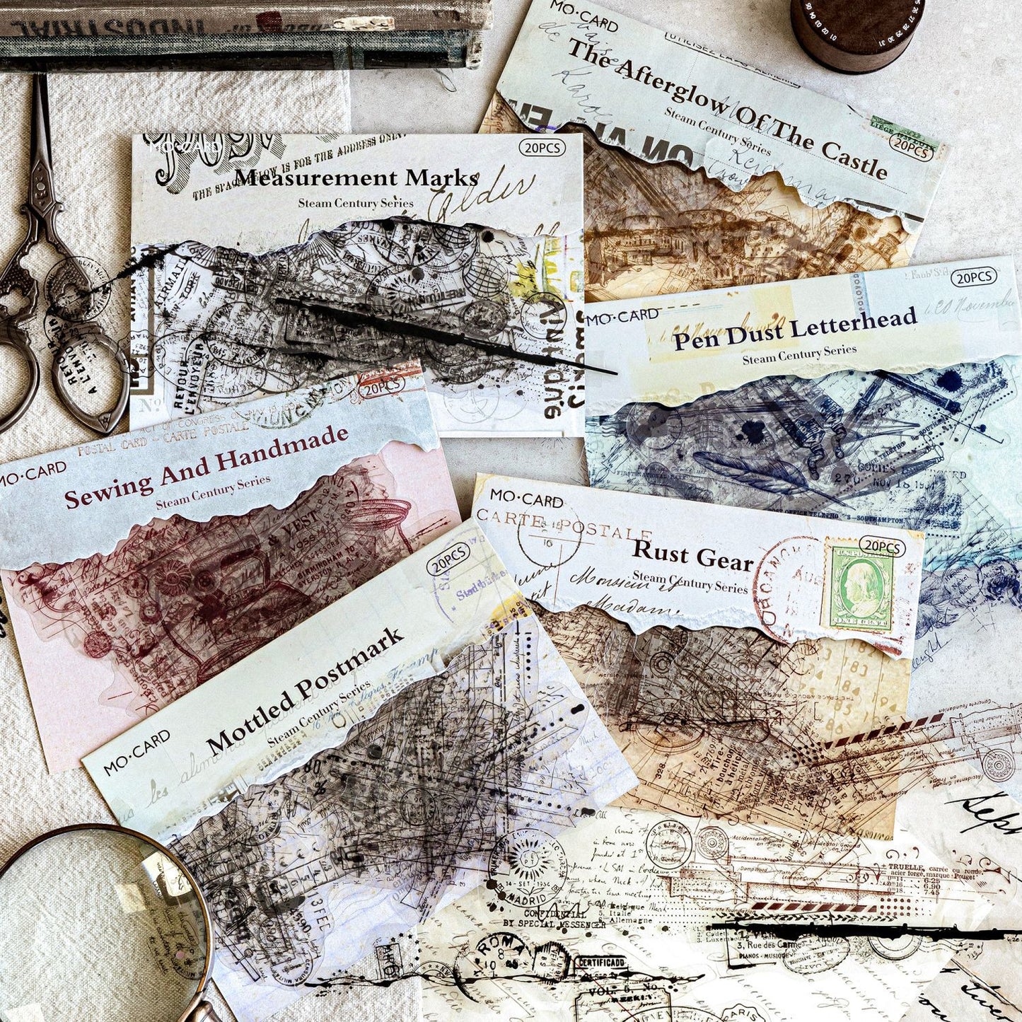 20 Pcs Vintage Steam Age PET Stickers ZQSJ