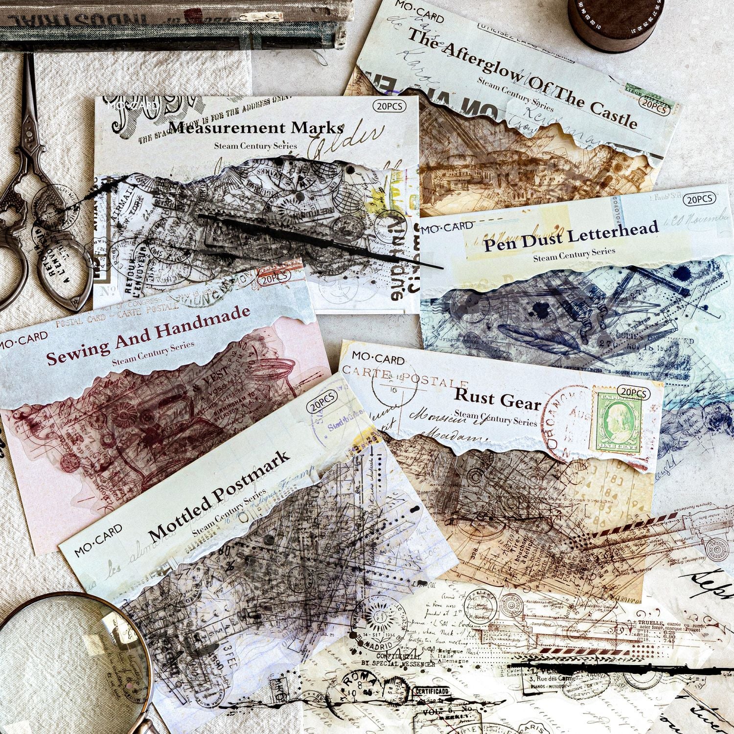 20 Pcs Vintage Steam Age PET Stickers ZQSJ