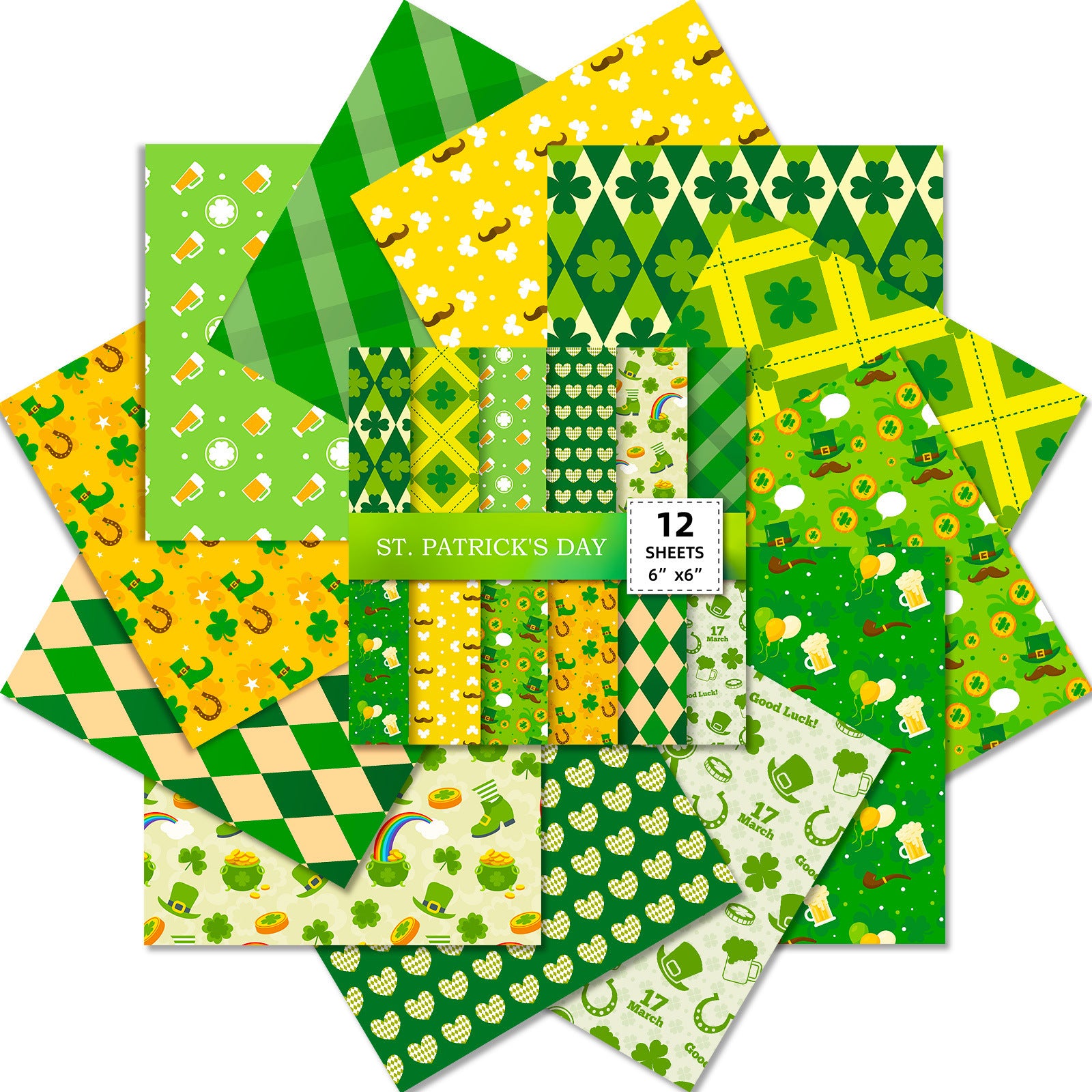 6 inch St. Patrick's Day Scrapbook Paper Pad PA758
