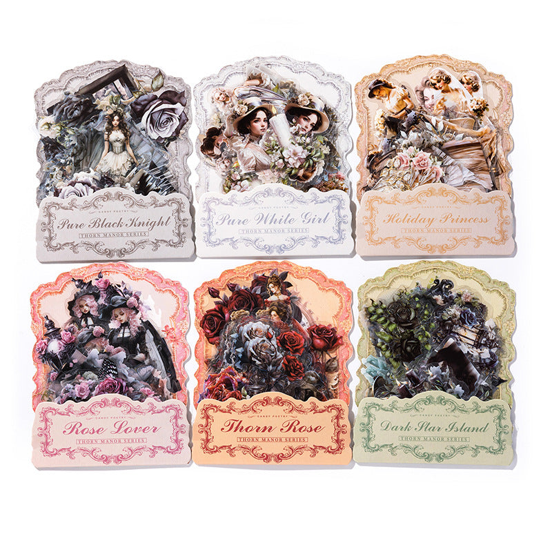 40 Pcs Dark Magic Theme PET Stickers JJZY