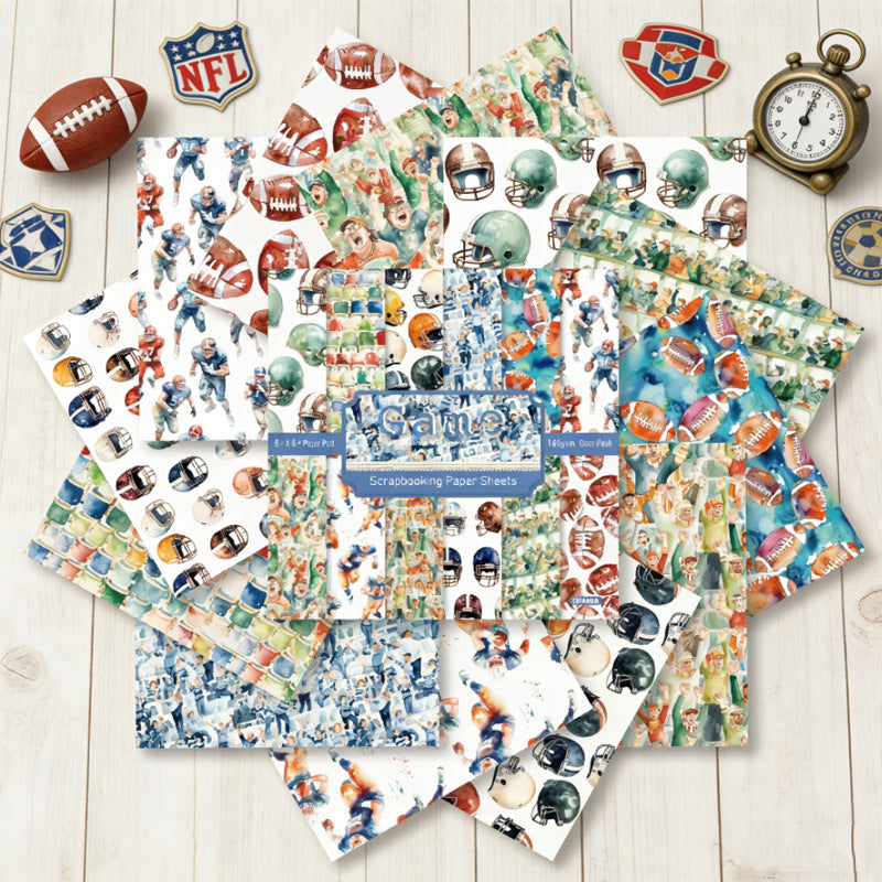 6 inch Soccer Scrapbook Paper Pad SKP449