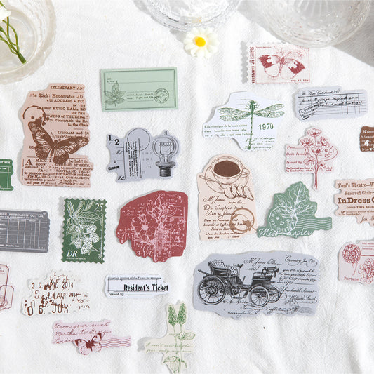 30 Pcs Vintage Scrapbook Stickers FZWR