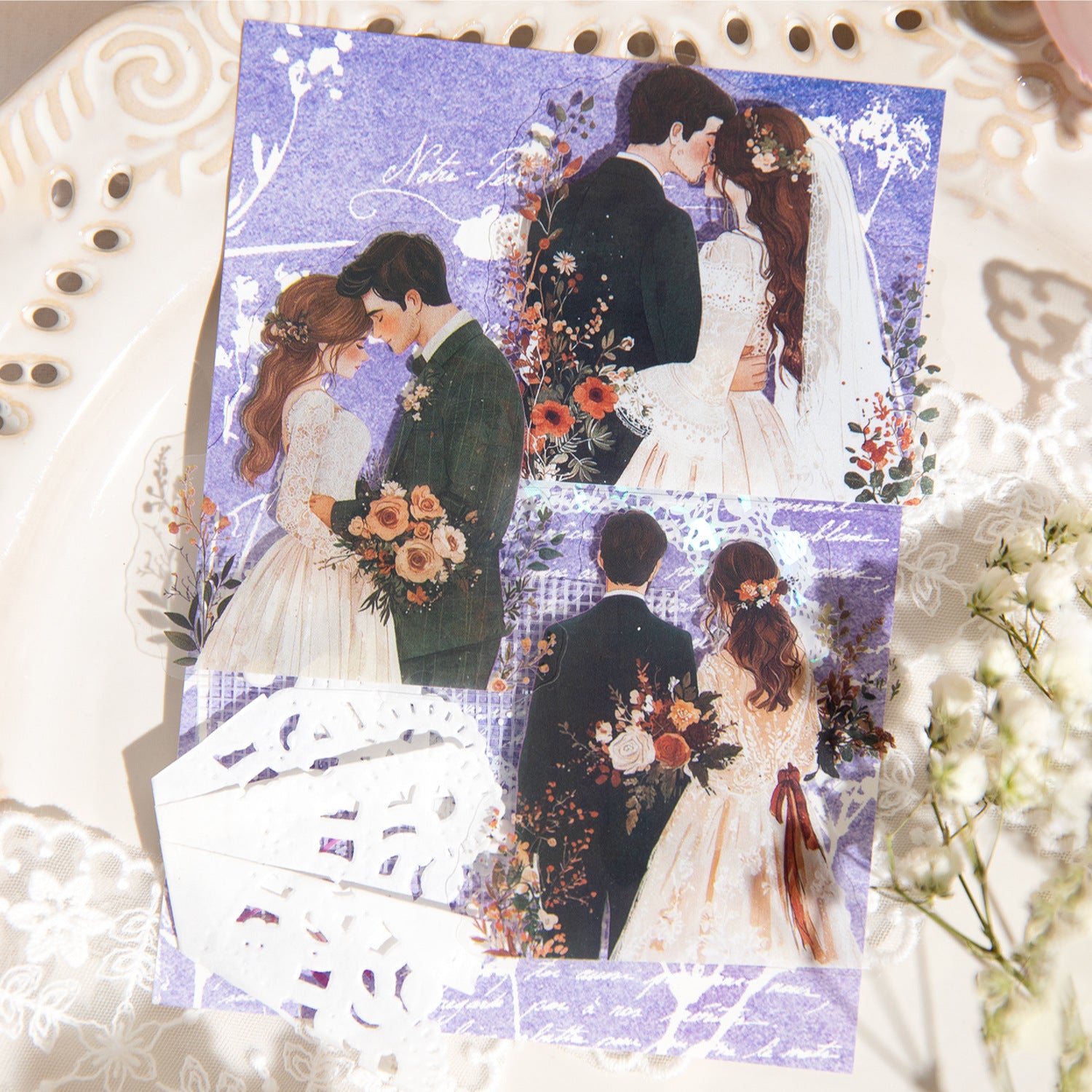 30 Pcs Couple Love Theme PET Stickers LRXL