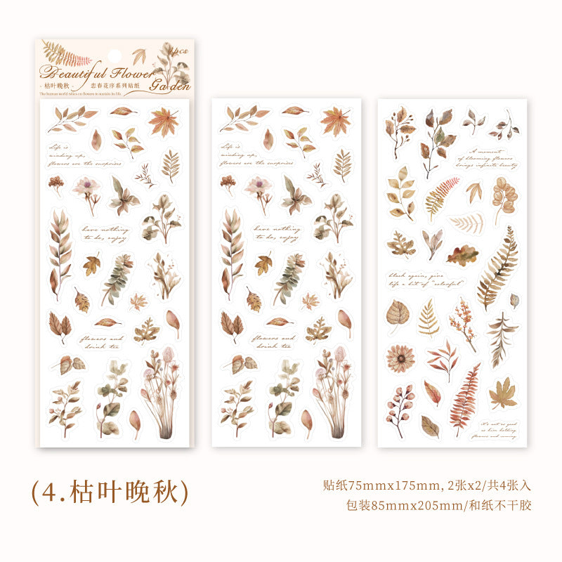 4 Pcs Die Cut Plant Stickers LCHX