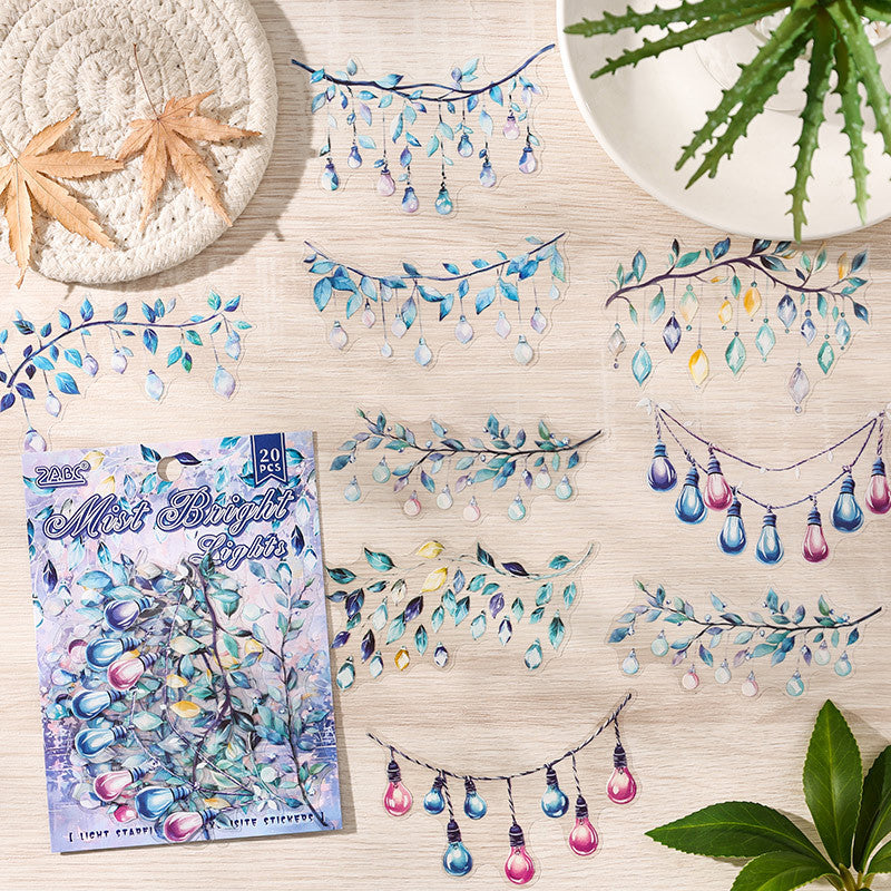 20 Pcs Night Light PET Stickers DHXC