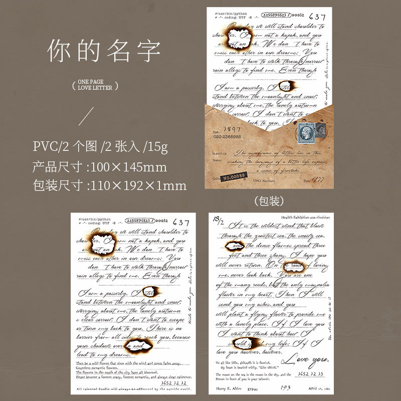 2 Pcs Vintage Transfer Stickers YYQS
