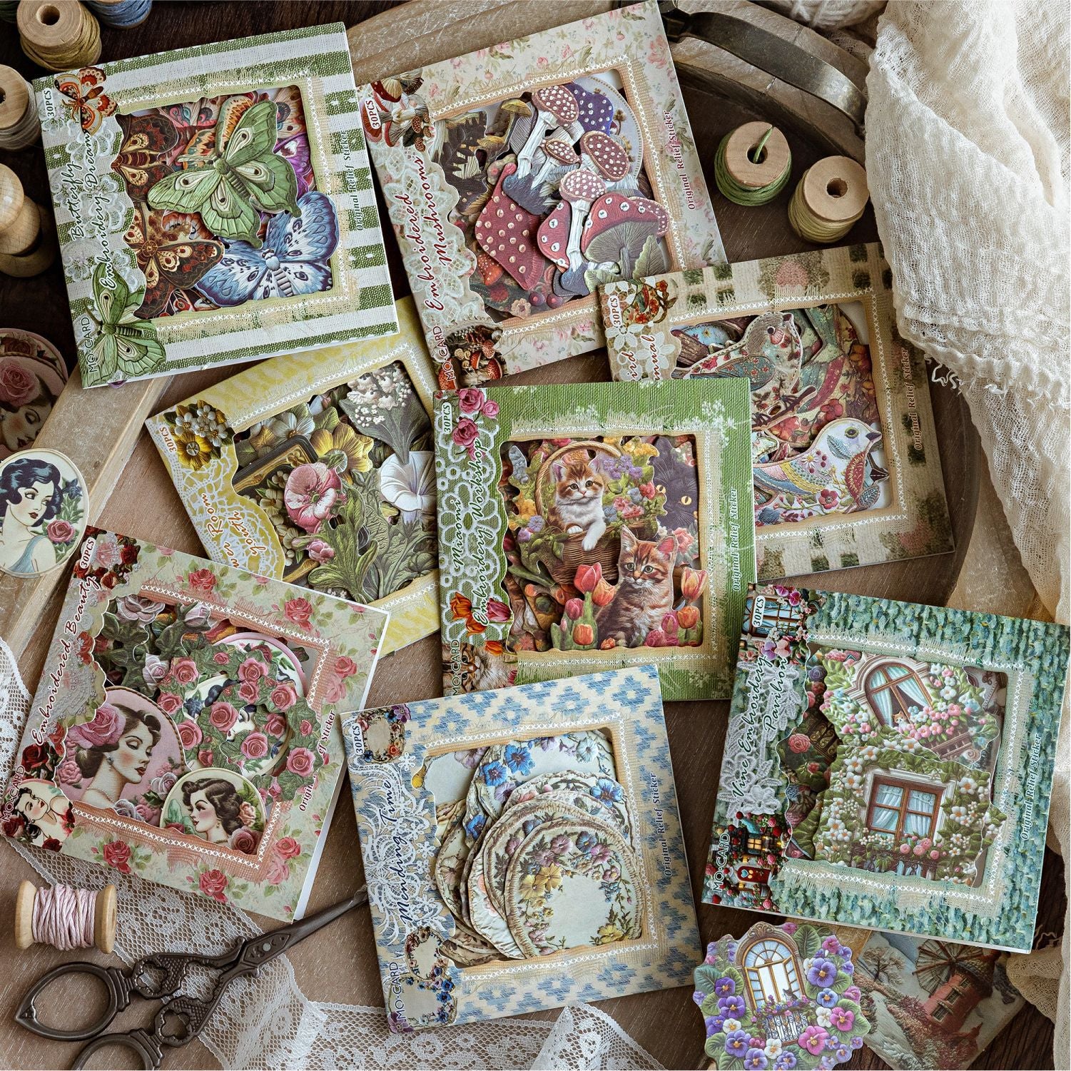 30 Pcs Creative Animal Botanical Stickers CXWY